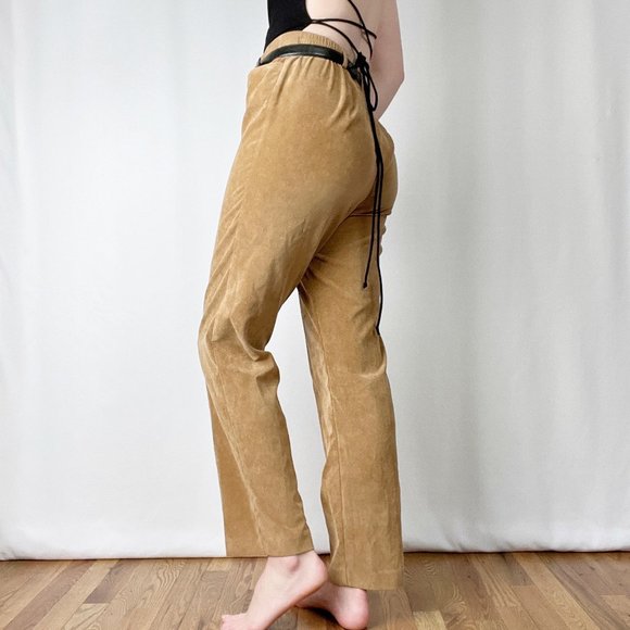 Vintage Corduroy High Waisted Straight Leg Trouser Pants Country Western Funky - Picture 3 of 7